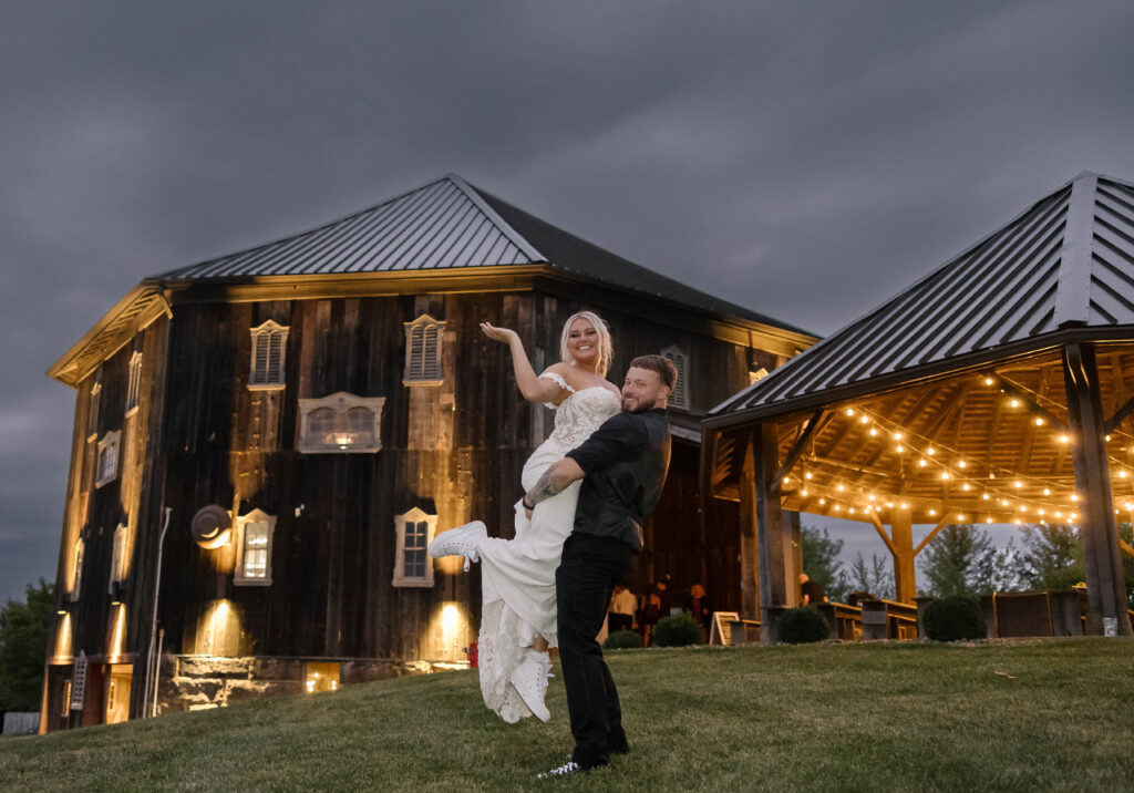 Couple dancing under the lights